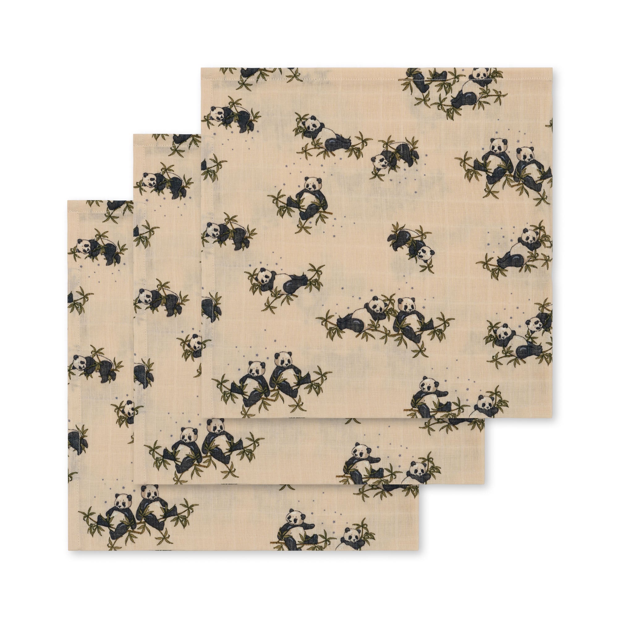 3-pack hydrofiele doeken 65x65cm | Panda nuit