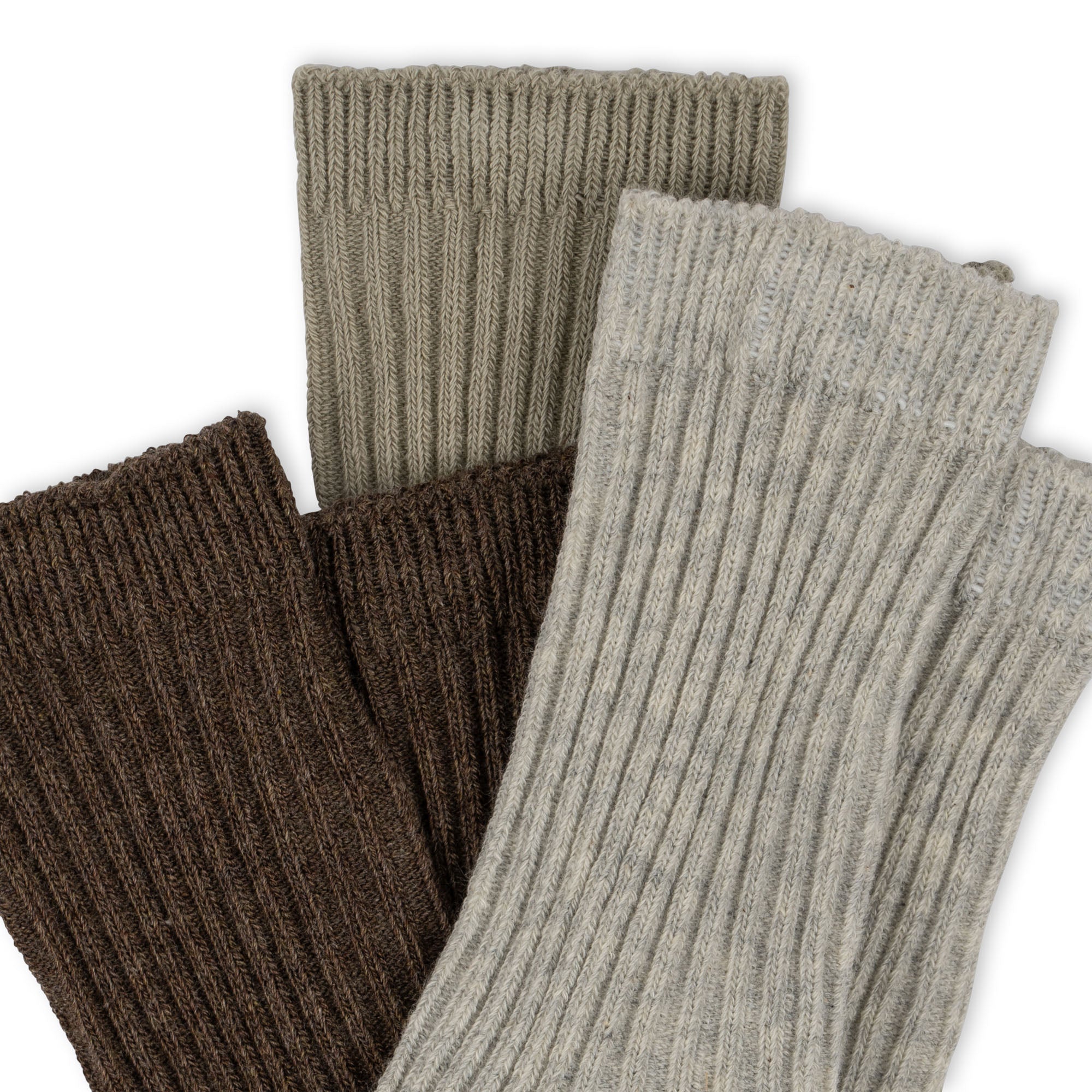 Lace lurex sokjes 3-pack | Soft grey/Ment/Brown